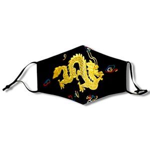 Fashionable Reusable Embroidered Dragon Face Mask
